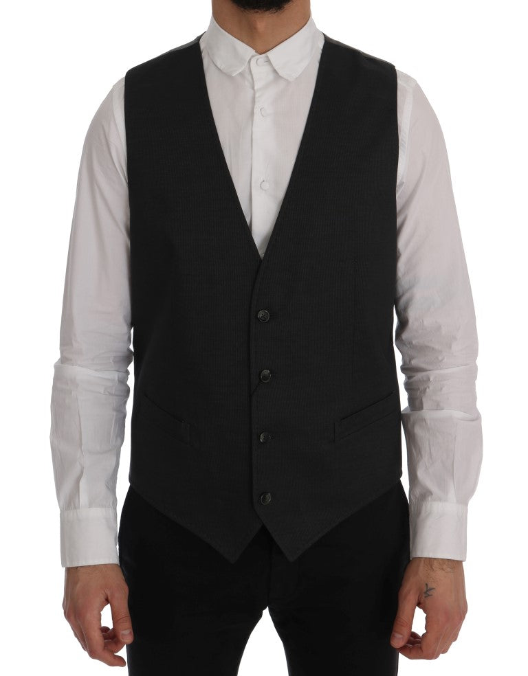 Dolce & Gabbana Graue STAFF Baumwoll-Viskose-Weste