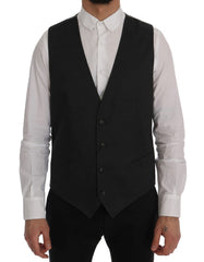 Dolce & Gabbana Graue STAFF Baumwoll-Viskose-Weste