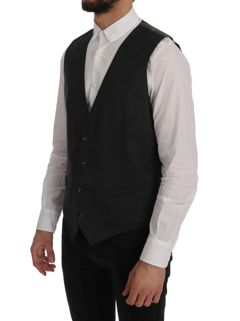 Dolce & Gabbana Graue STAFF Baumwoll-Viskose-Weste