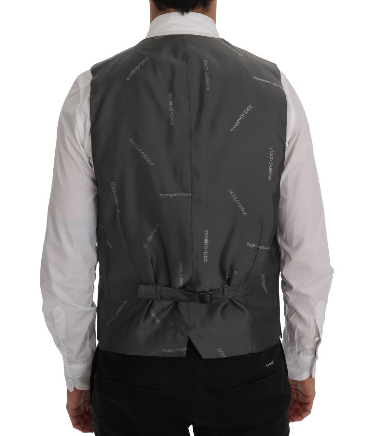 Dolce & Gabbana Graue STAFF Baumwoll-Viskose-Weste