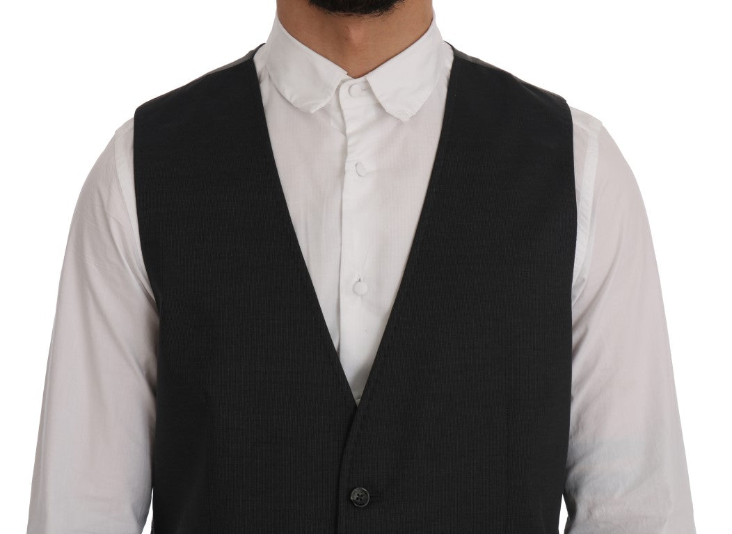 Dolce & Gabbana Graue STAFF Baumwoll-Viskose-Weste