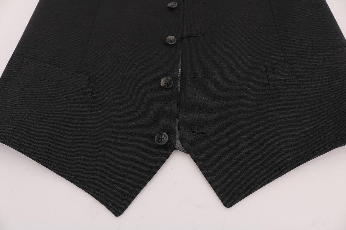 Dolce & Gabbana Graue STAFF Baumwoll-Viskose-Weste