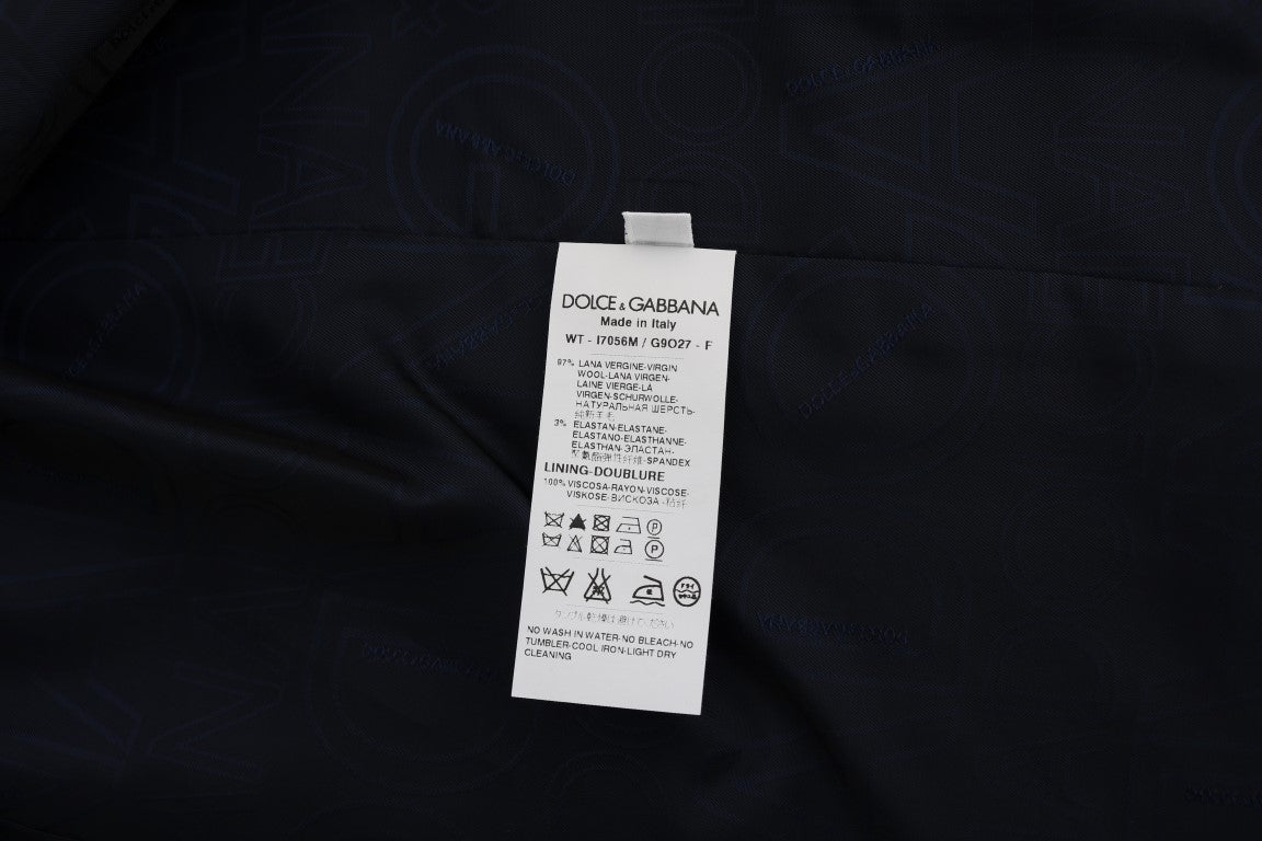 Dolce & Gabbana Blaue STAFF Weste aus Wolle mit Stretchanteil