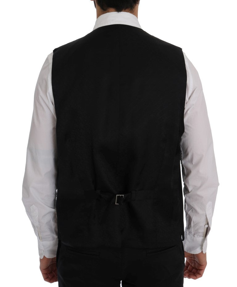 Dolce & Gabbana Schwarze STAFF Weste aus Wolle mit Stretchanteil