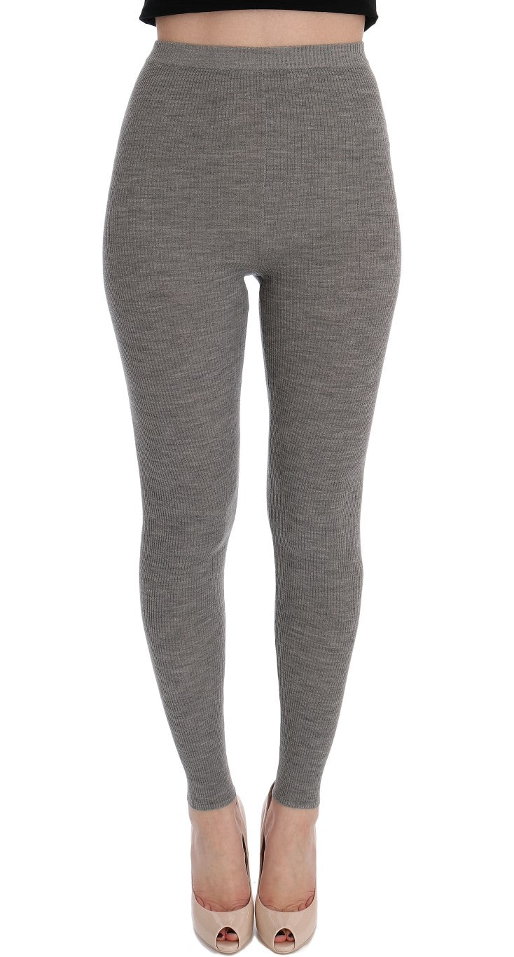Dolce & Gabbana Graue Strumpfhose aus Kaschmir-Stretch