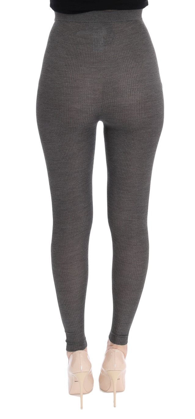 Dolce & Gabbana Graue Strumpfhose aus Kaschmir-Stretch