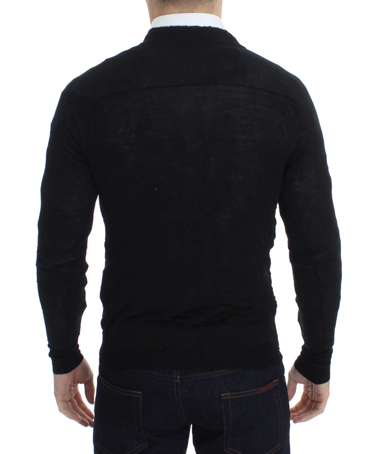 Costume National Zwart Fijn Wollen Vest met Knopen