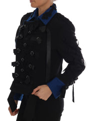 Dolce & Gabbana Schwarze Trenchjacke aus Wolle