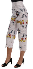 Dolce & Gabbana Multicolor Majolika-Cutout-Caprihose