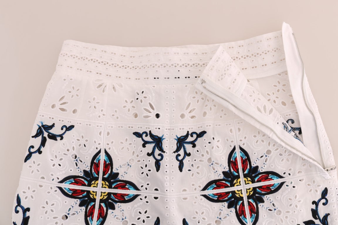 Dolce & Gabbana Multicolor Majolika-Cutout-Caprihose