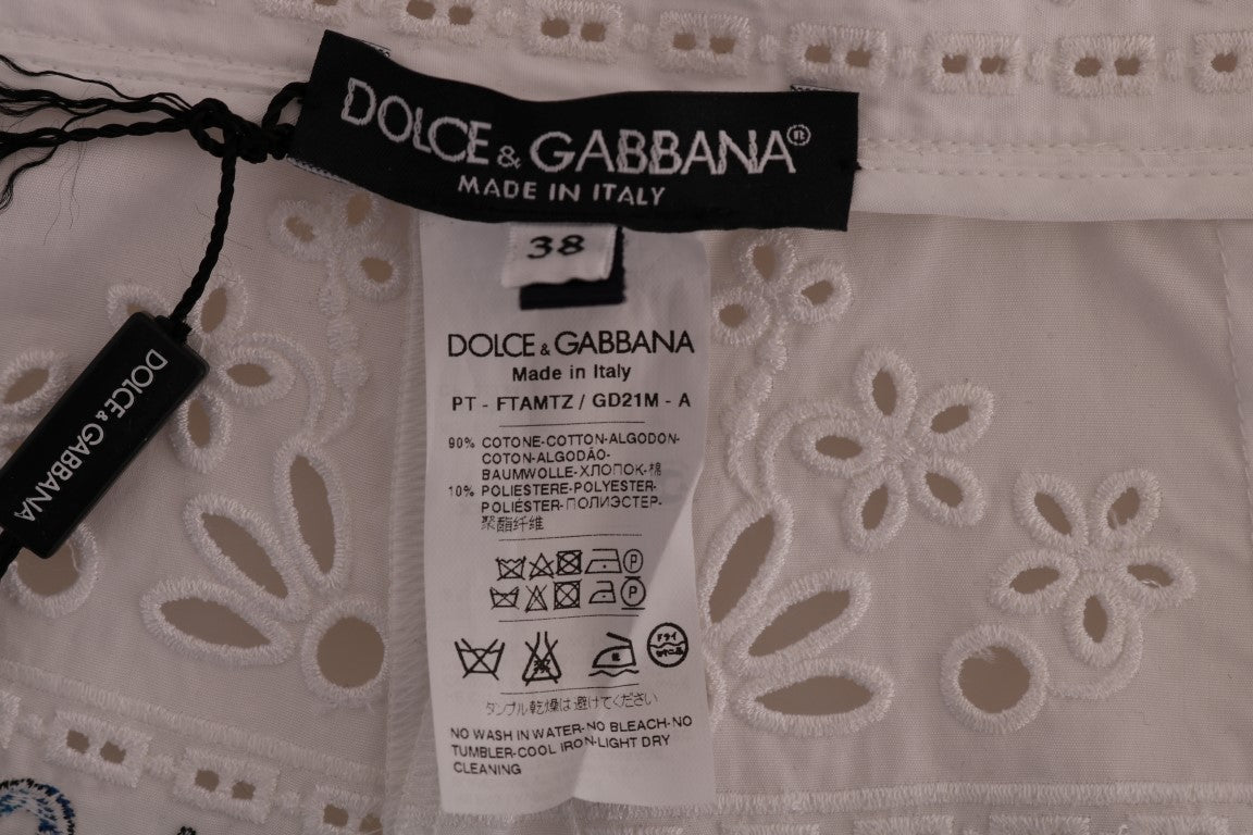 Dolce & Gabbana Multicolor Majolika-Cutout-Caprihose