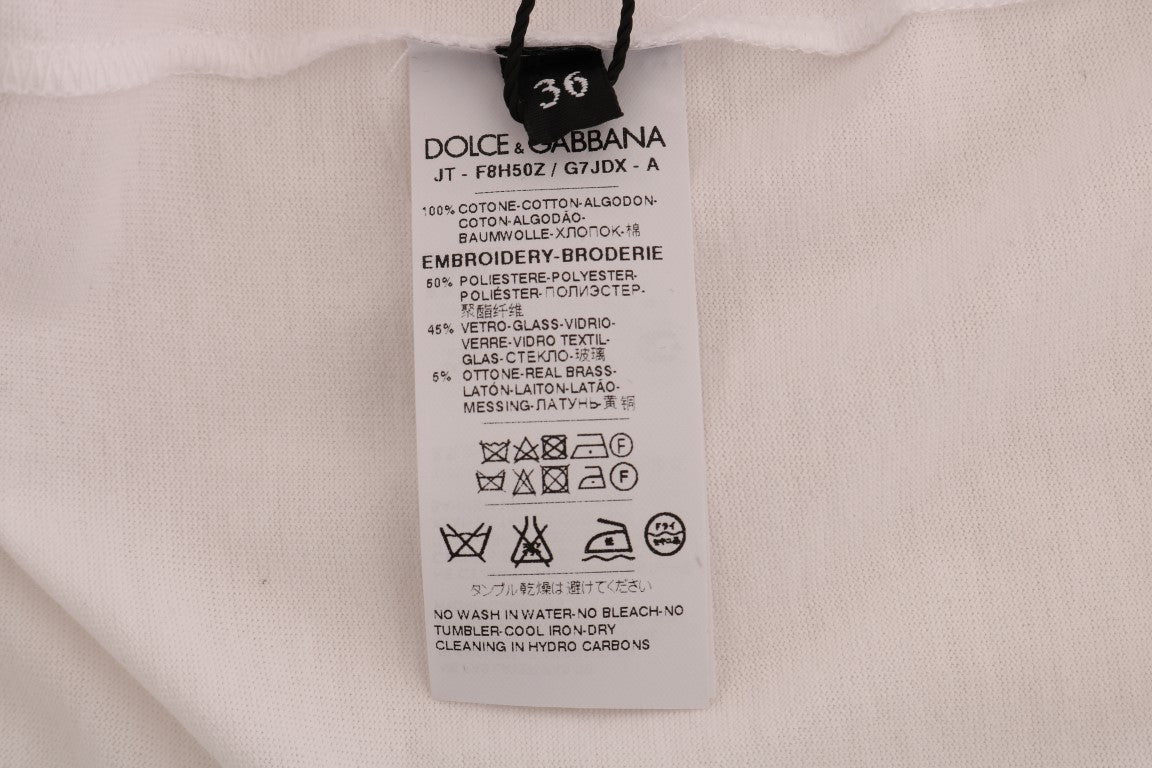 Dolce & Gabbana Weißes Baumwoll-Märchen-T-Shirt
