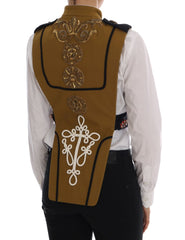 Dolce & Gabbana Gelbe Weste Jacke mit Kristallen