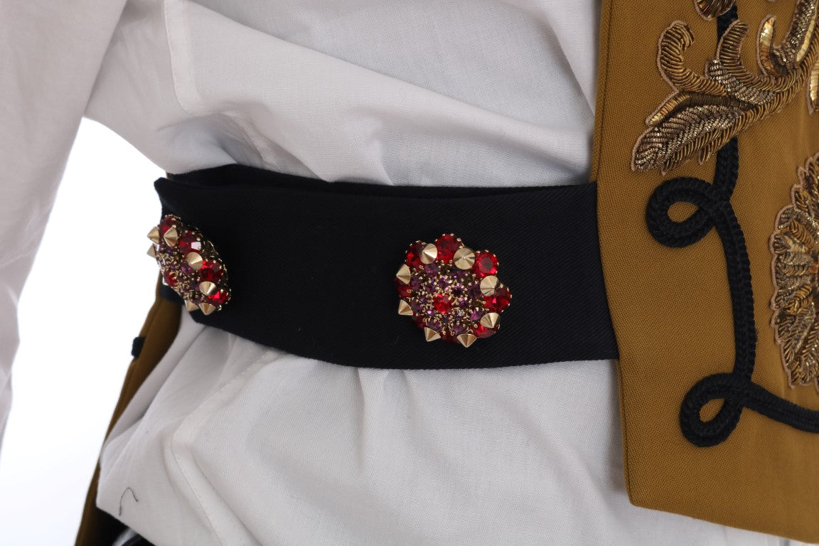 Dolce & Gabbana Gelbe Weste Jacke mit Kristallen