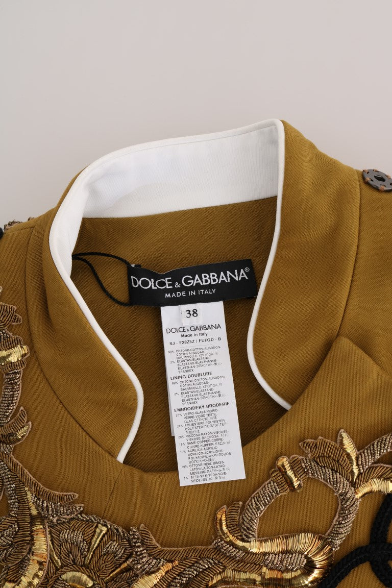 Dolce & Gabbana Gelbe Weste Jacke mit Kristallen