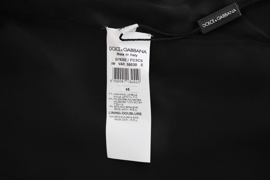 Dolce & Gabbana Graue Weste aus Wolle mit Muster, schmal geschnitten