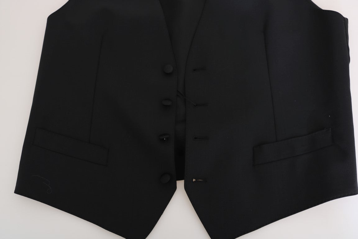 Dolce & Gabbana Weste aus schwarzer Wolle und Seide