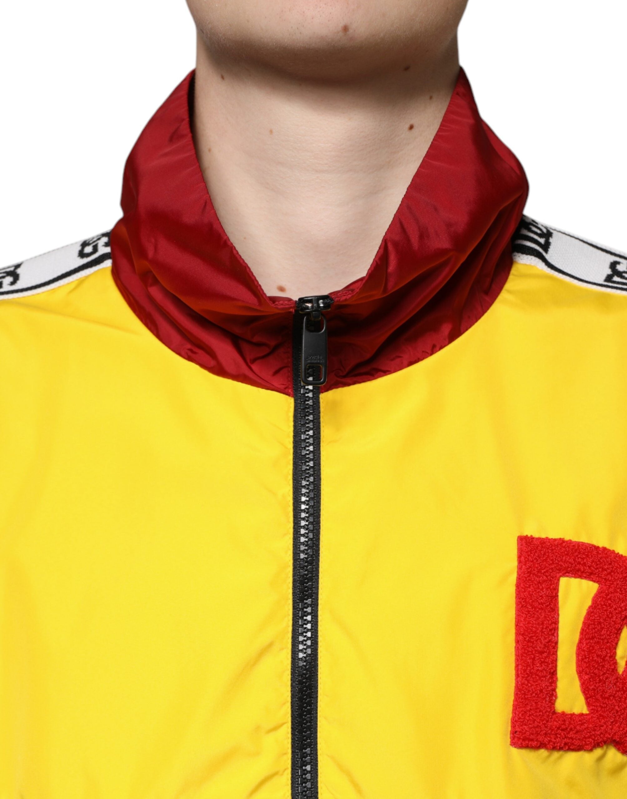 Dolce & Gabbana Herren-Strickjacke mit Reißverschluss und mehrfarbigem Patchworkmuster