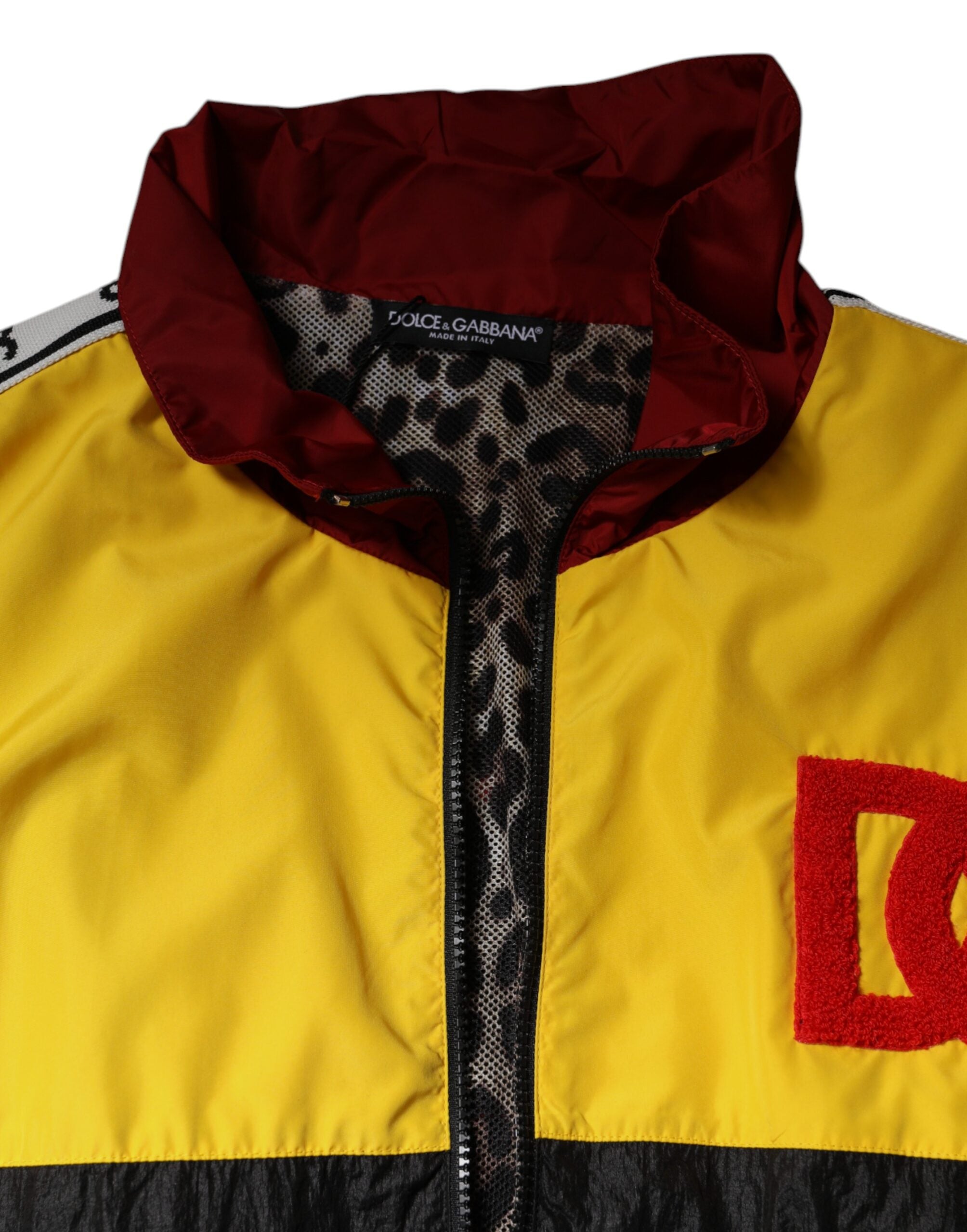Dolce & Gabbana Herren-Strickjacke mit Reißverschluss und mehrfarbigem Patchworkmuster