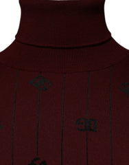 Dolce & Gabbana bordeauxroter Monogramm Rollkragenpullover