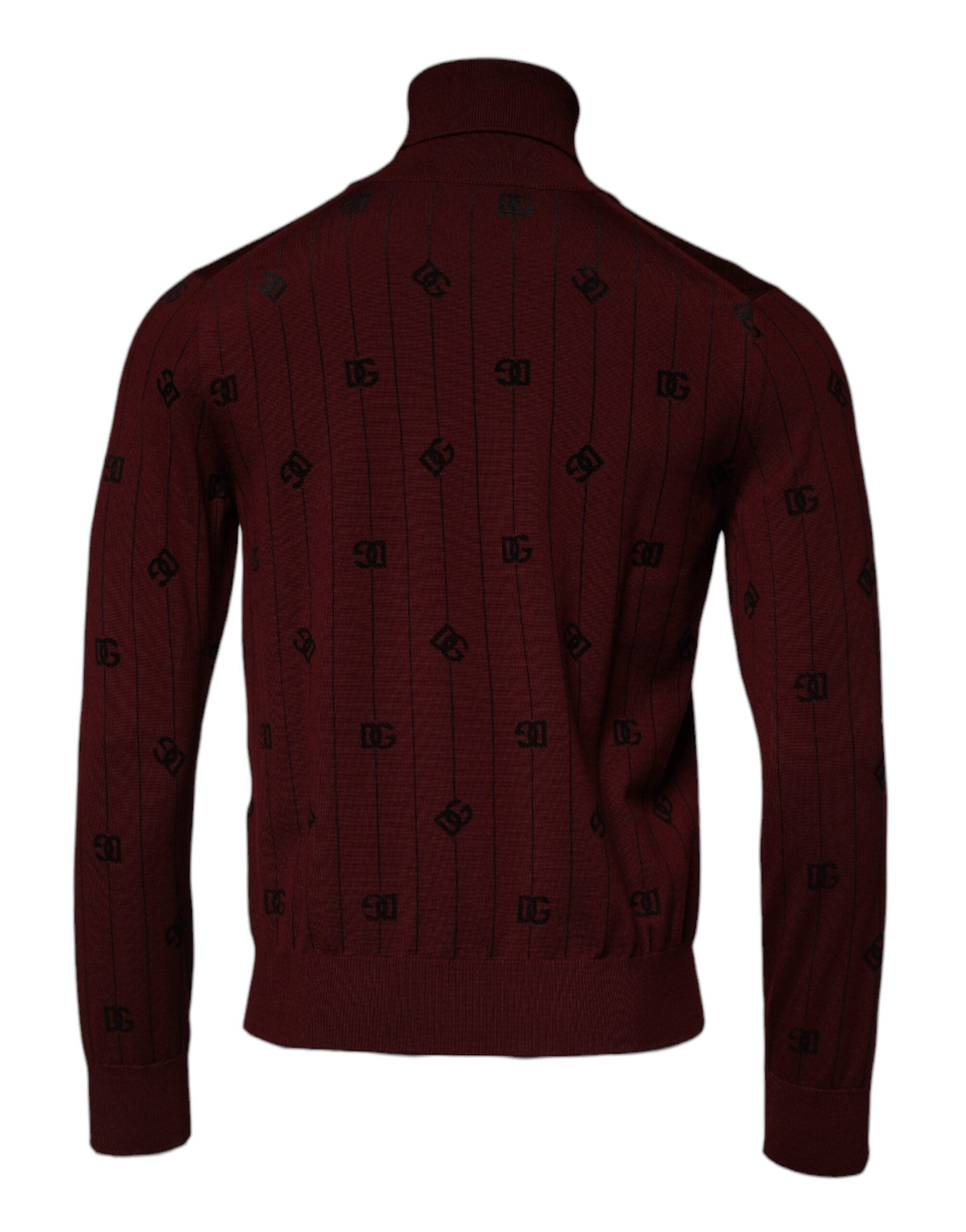 Dolce & Gabbana bordeauxroter Monogramm Rollkragenpullover