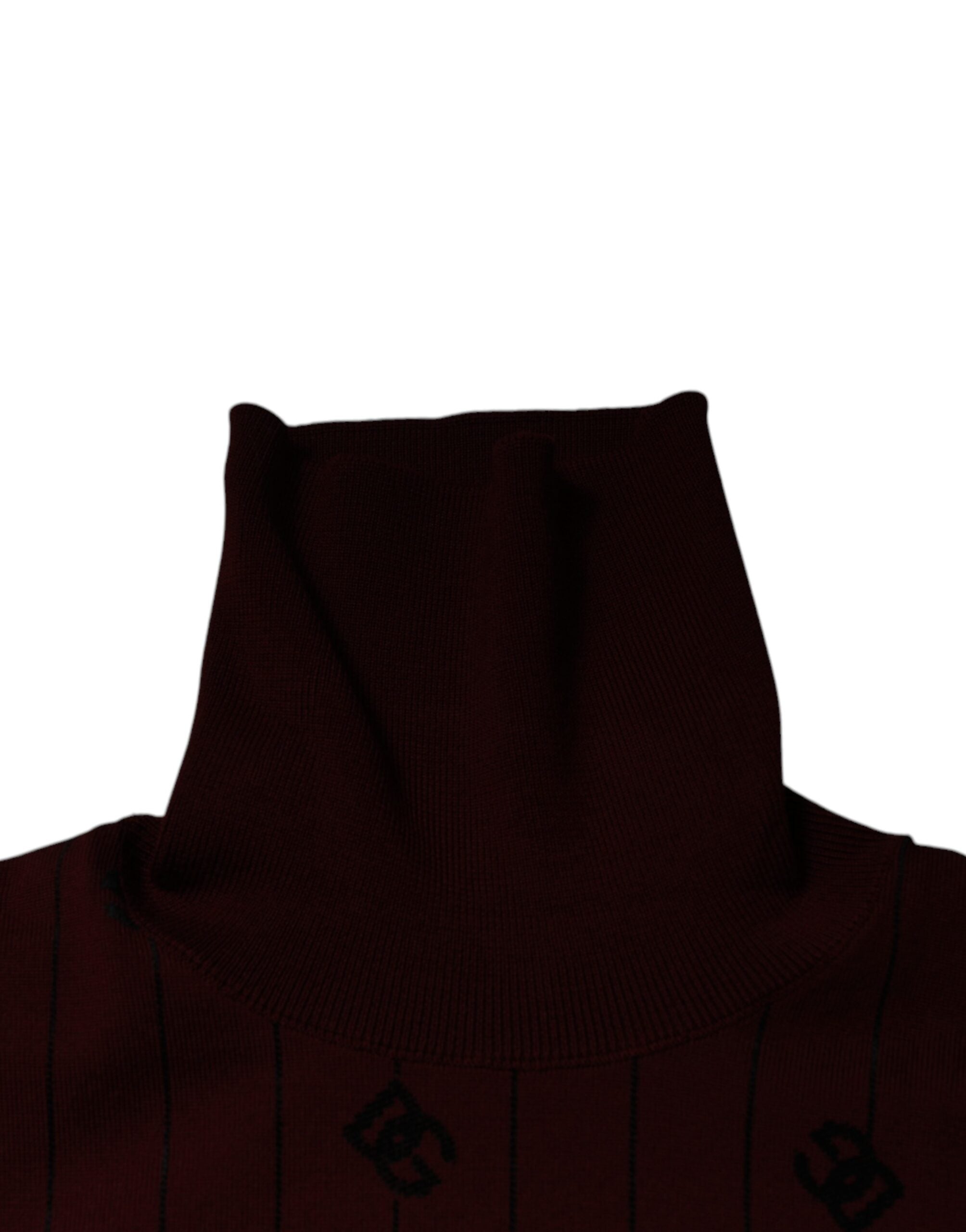 Dolce & Gabbana bordeauxroter Monogramm Rollkragenpullover