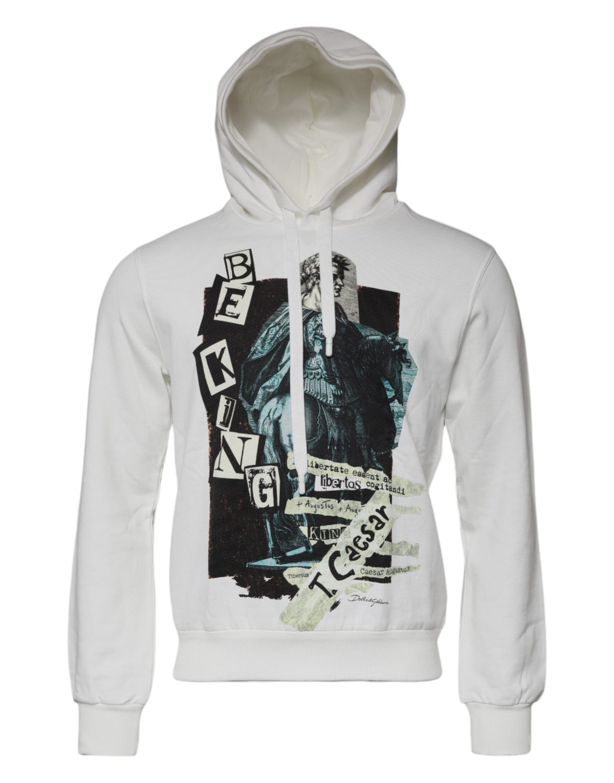 Dolce & Gabbana Weißer Caesar Baumwoll-Kapuzenpullover