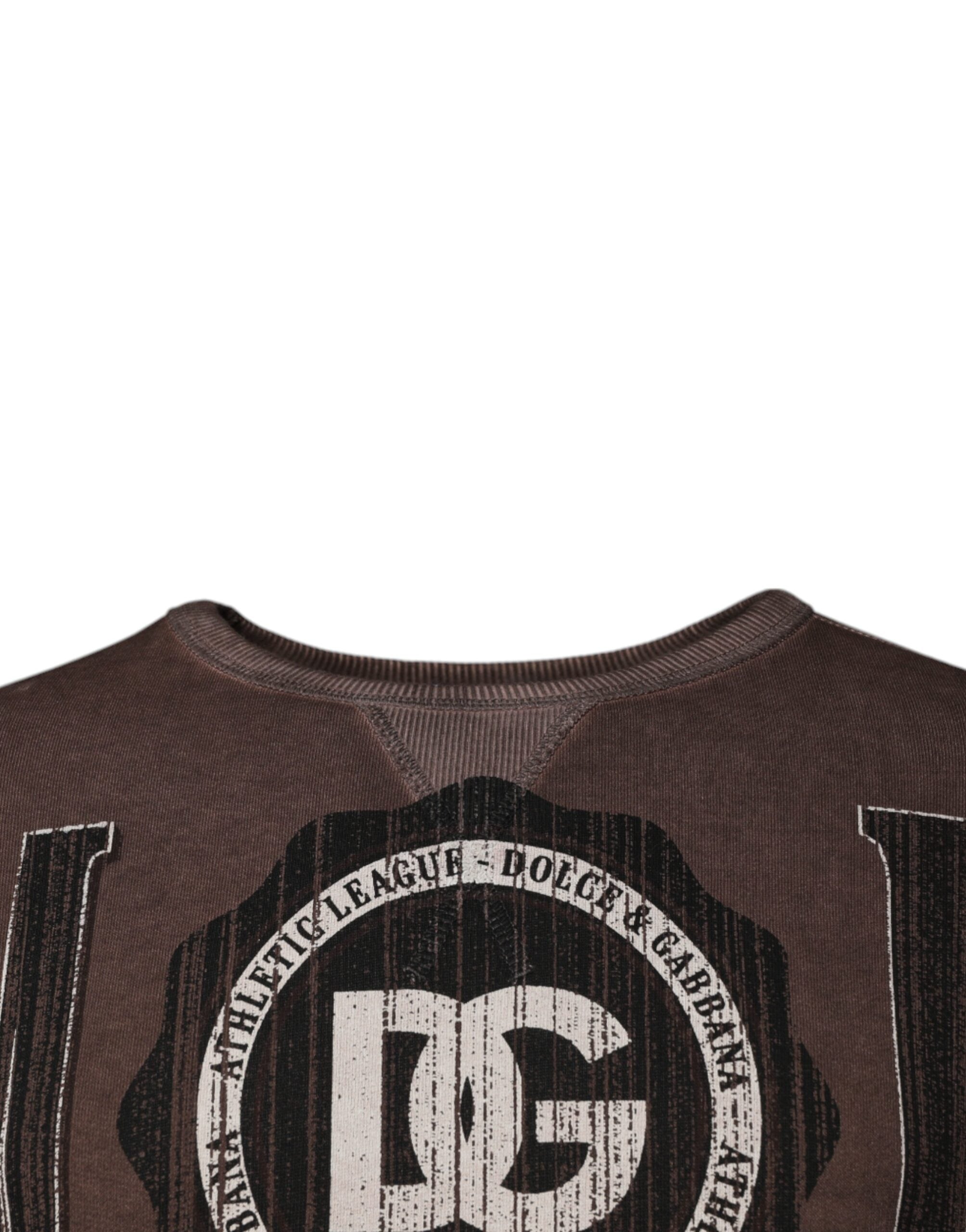 Dolce & Gabbana Brauner Pullover mit Logo-Print und Rundhalsausschnitt