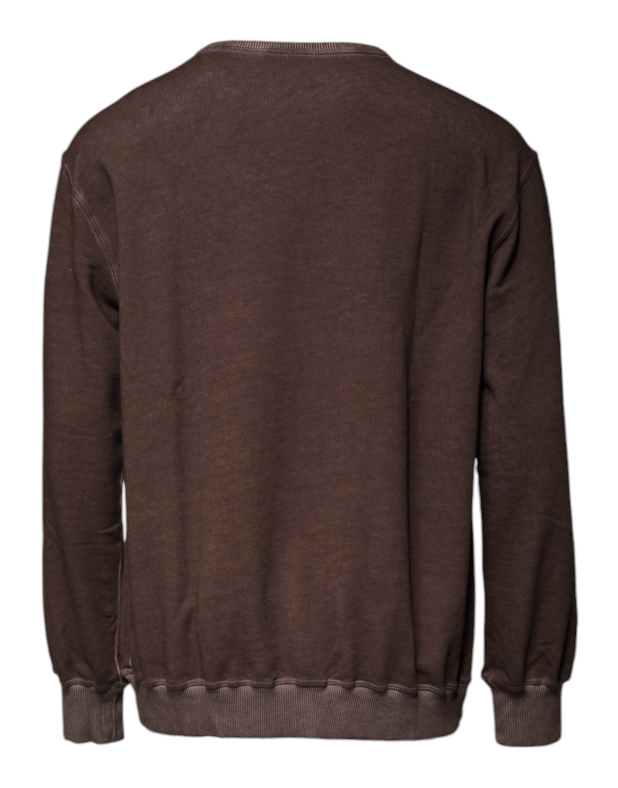Dolce & Gabbana Brauner Pullover mit Logo-Print und Rundhalsausschnitt