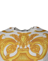 Versace T-Shirt mit Medusa-Print aus Baumwolle und Rundhalsausschnitt Weiß