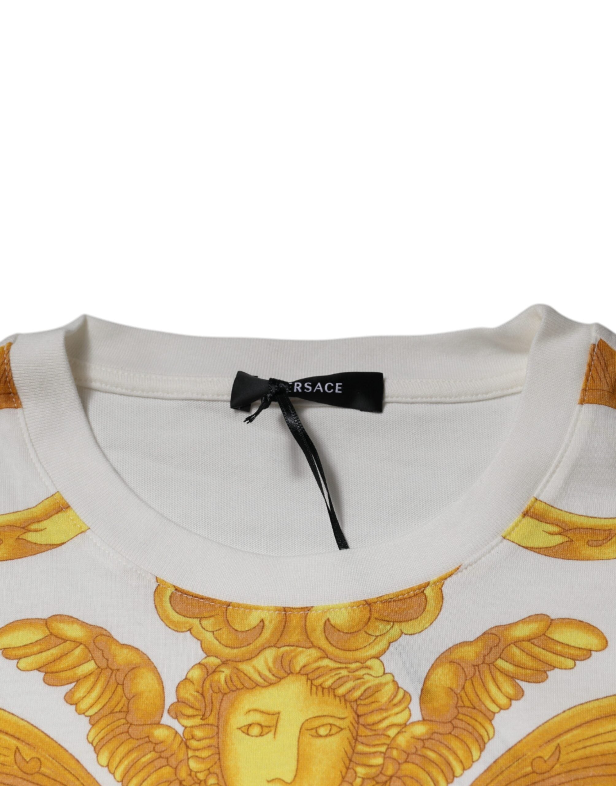 Versace T-Shirt mit Medusa-Print aus Baumwolle und Rundhalsausschnitt Weiß