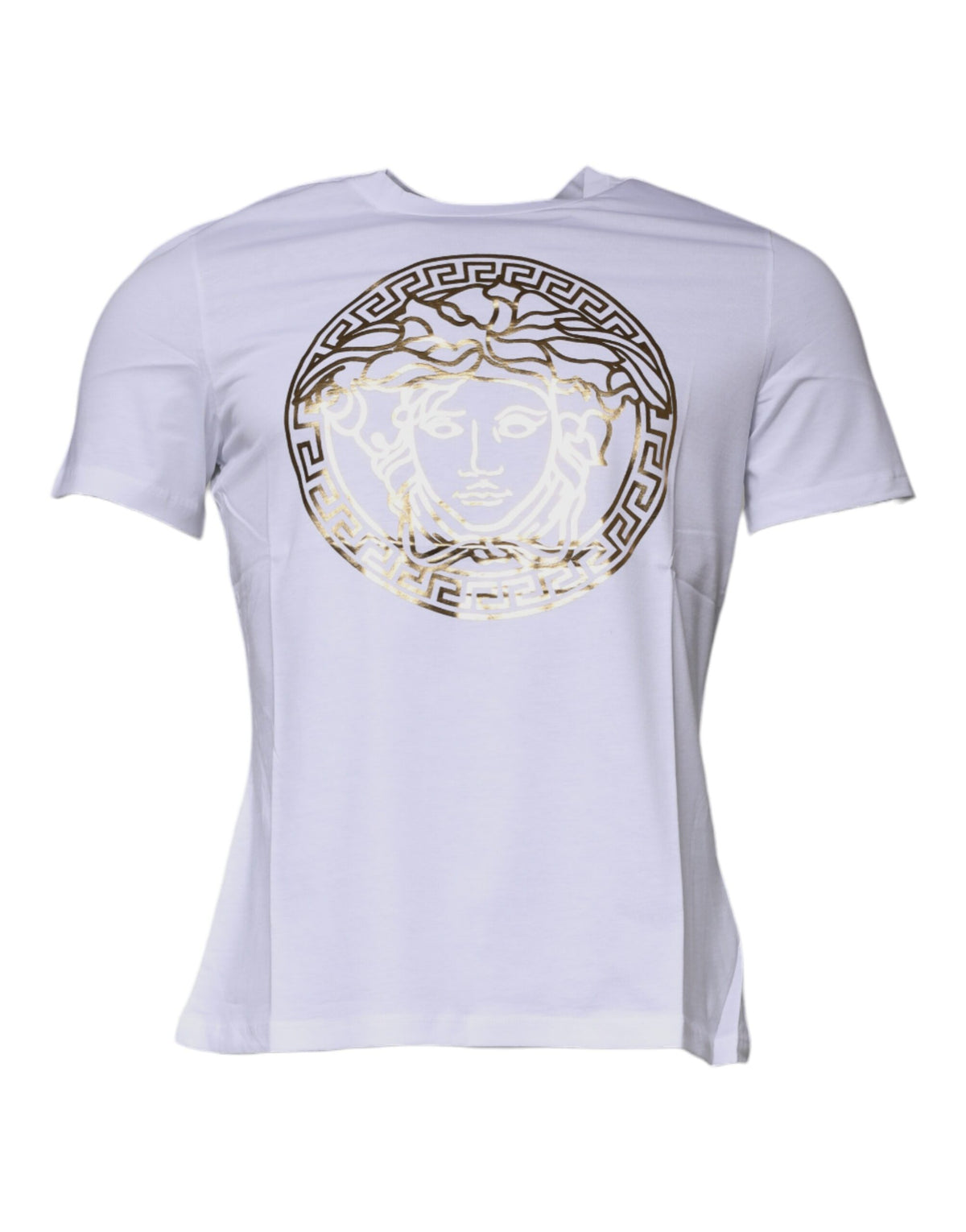 Versace T-Shirt mit Medusa-Print aus Baumwolle und Rundhalsausschnitt Weiß