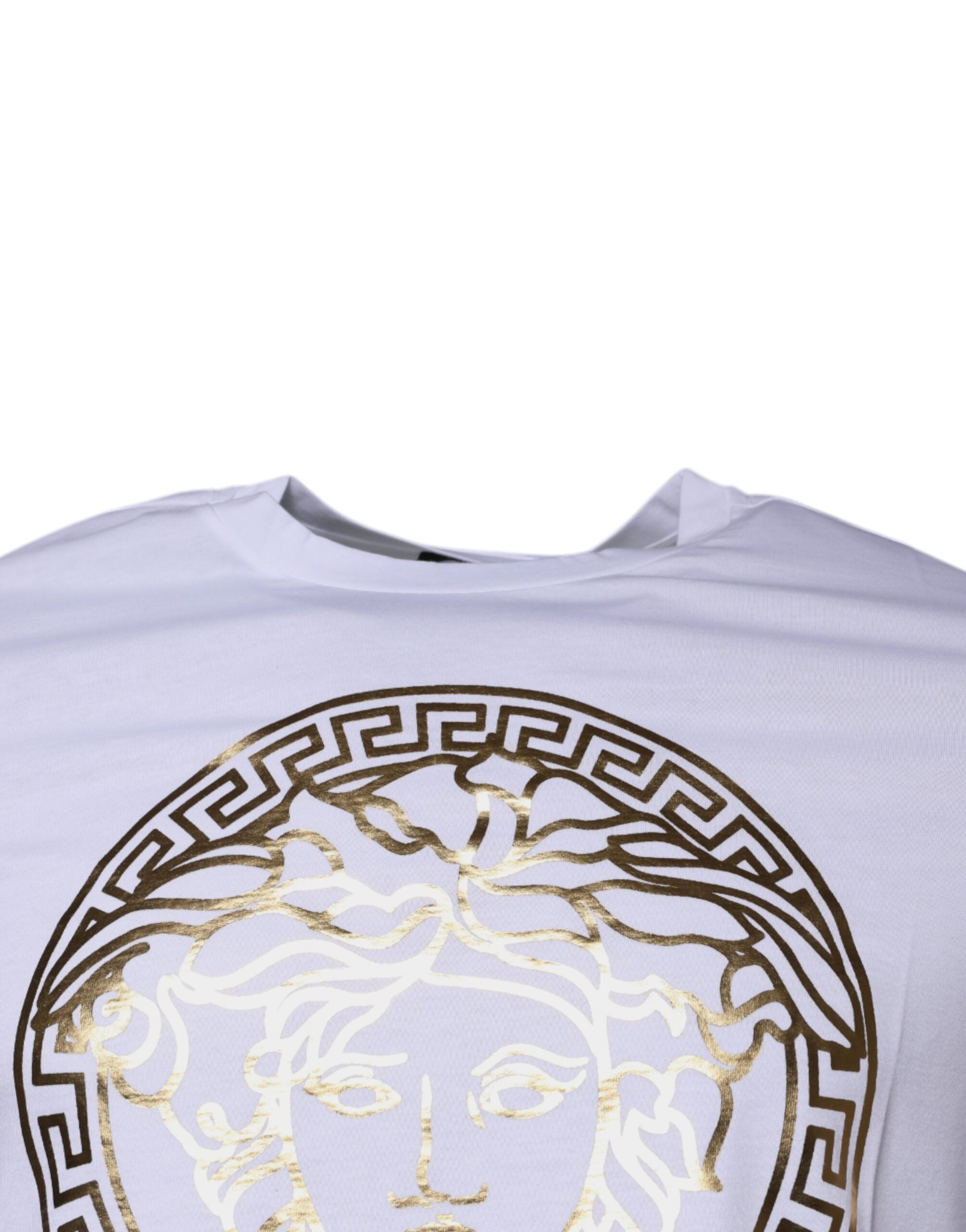 Versace T-Shirt mit Medusa-Print aus Baumwolle und Rundhalsausschnitt Weiß