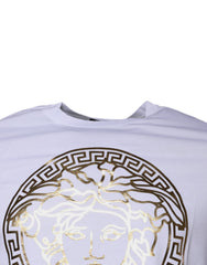 Versace T-Shirt mit Medusa-Print aus Baumwolle und Rundhalsausschnitt Weiß