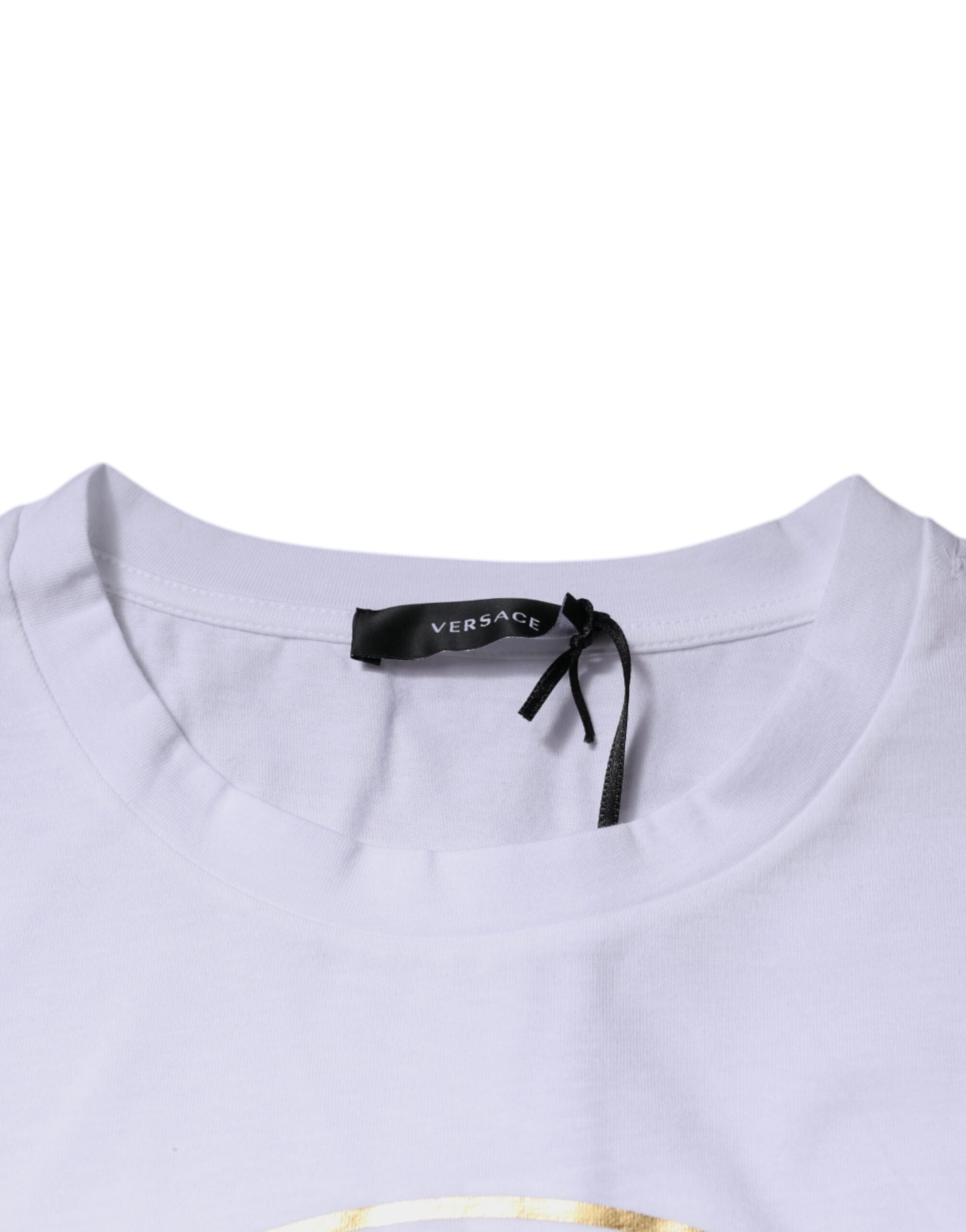Versace T-Shirt mit Medusa-Print aus Baumwolle und Rundhalsausschnitt Weiß