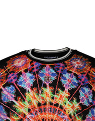 Dolce & Gabbana Herren-T-Shirt mit kurzen Ärmeln und mehrfarbigem Kaleidoskopmuster