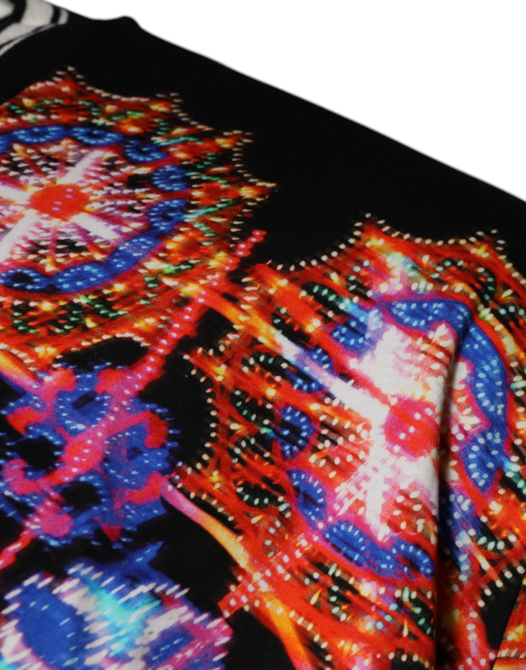 Dolce & Gabbana Herren-T-Shirt mit kurzen Ärmeln und mehrfarbigem Kaleidoskopmuster