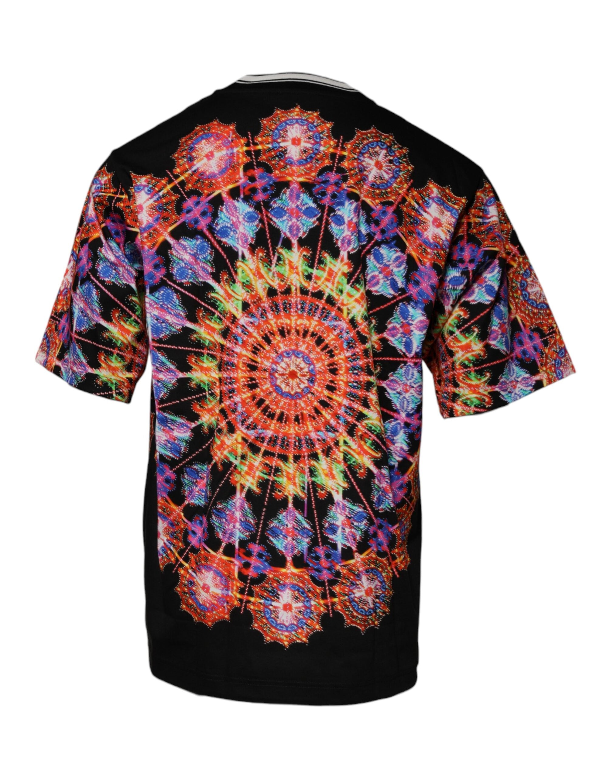 Dolce & Gabbana Herren-T-Shirt mit kurzen Ärmeln und mehrfarbigem Kaleidoskopmuster