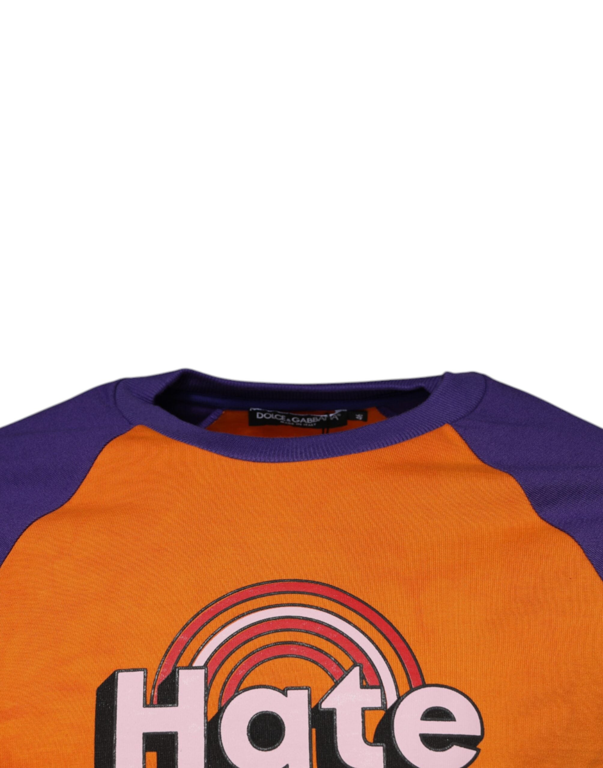 Dolce & Gabbana Orange Purple Graphic Print Kurzarm-T-Shirt