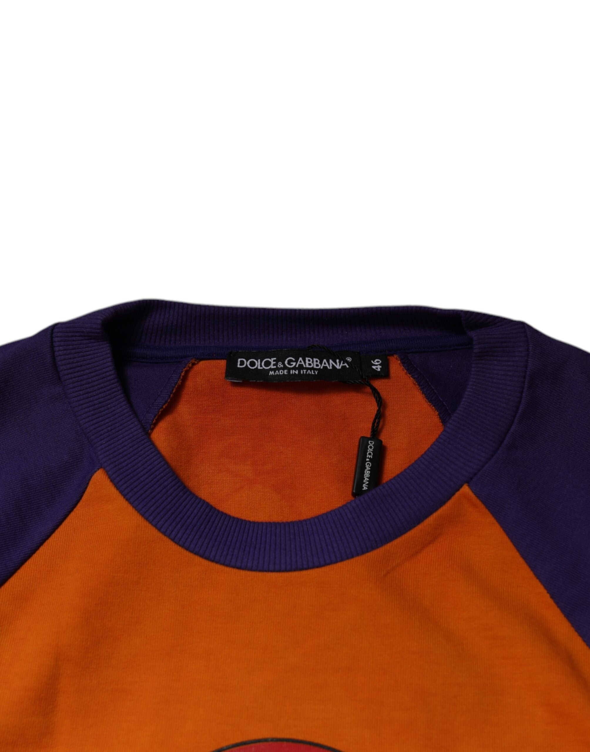 Dolce & Gabbana Orange Purple Graphic Print Kurzarm-T-Shirt