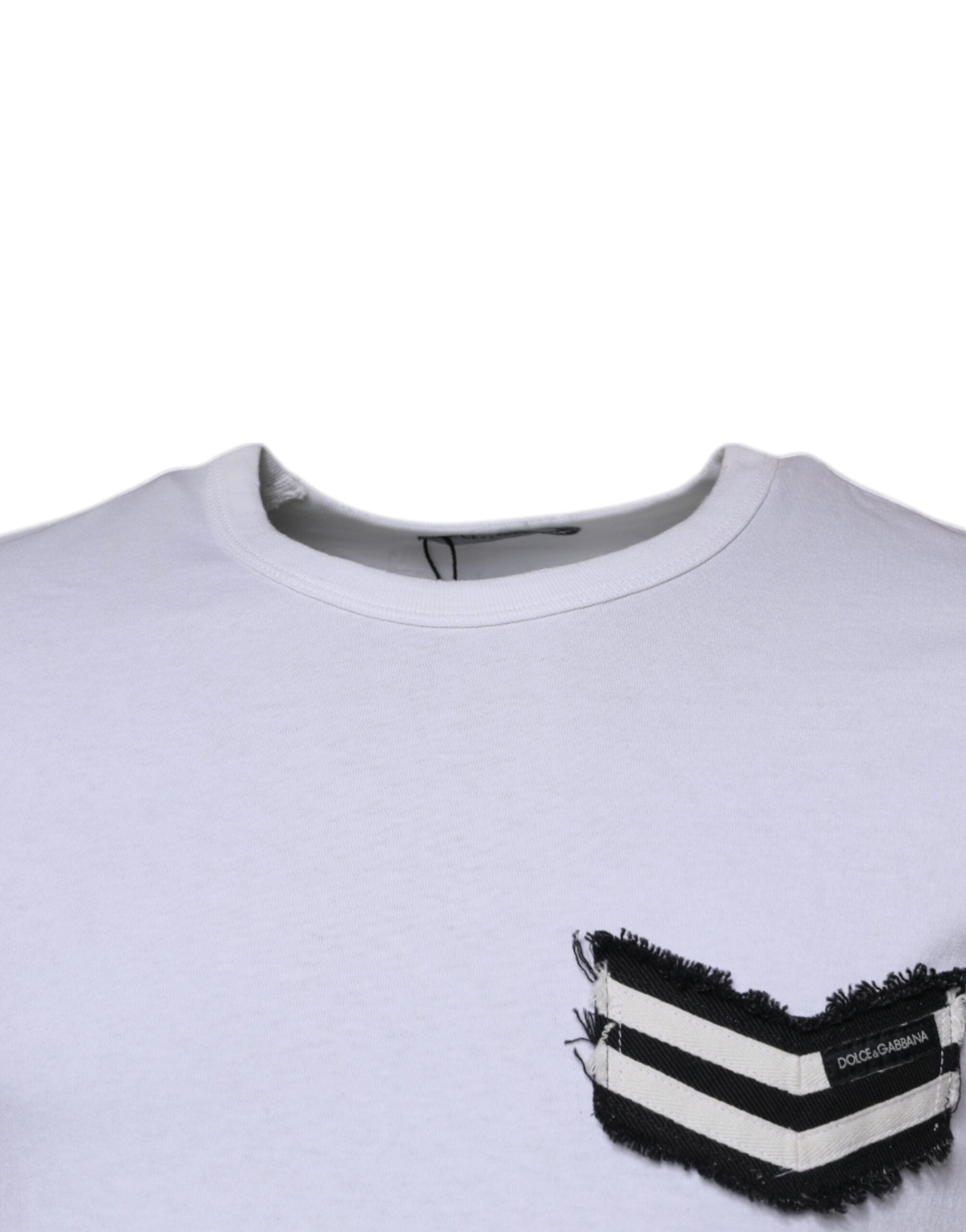 Dolce & Gabbana T-Shirt mit Rundhalsausschnitt und kurzen Ärmeln, weiße Streifen