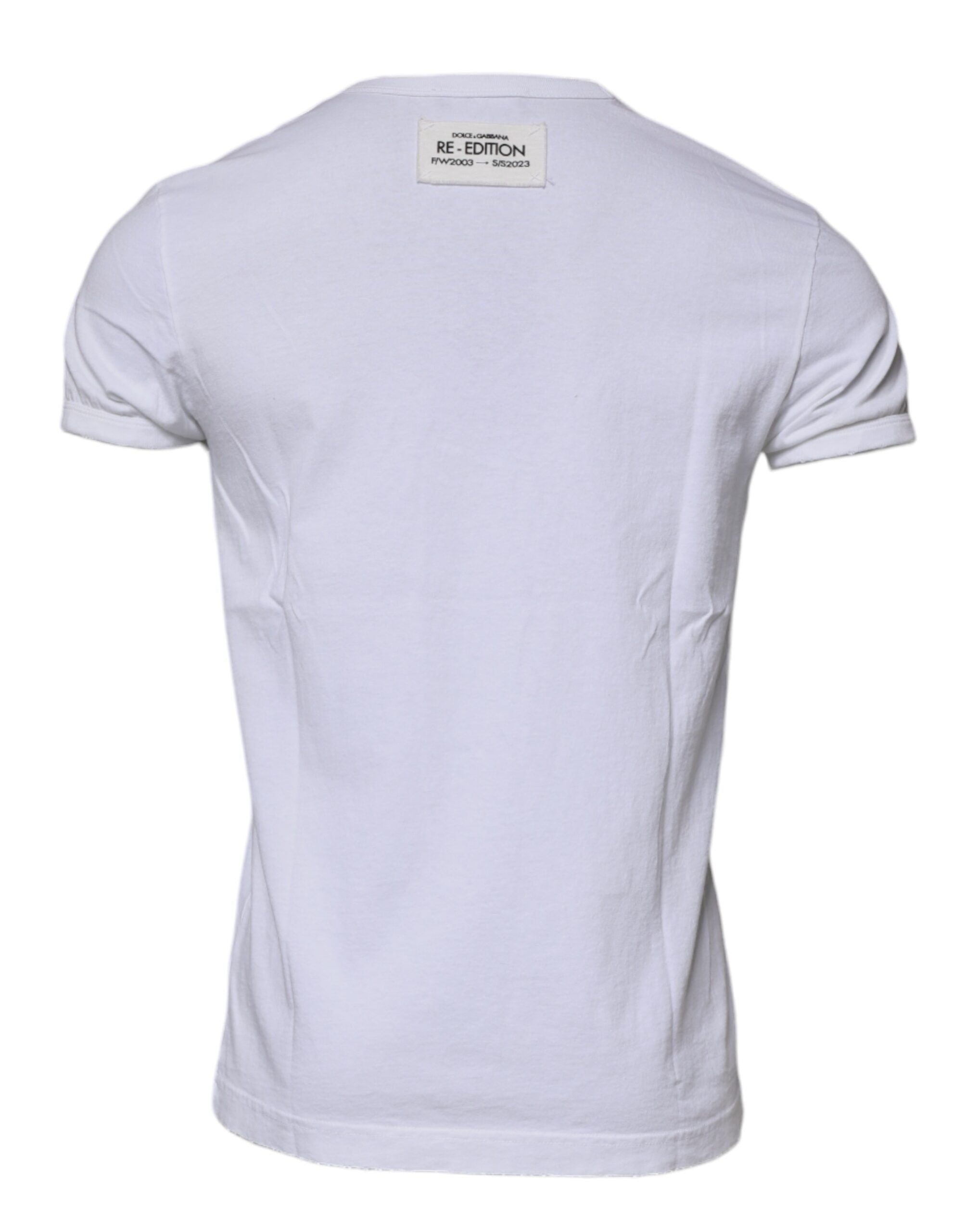 Dolce & Gabbana T-Shirt mit Rundhalsausschnitt und kurzen Ärmeln, weiße Streifen