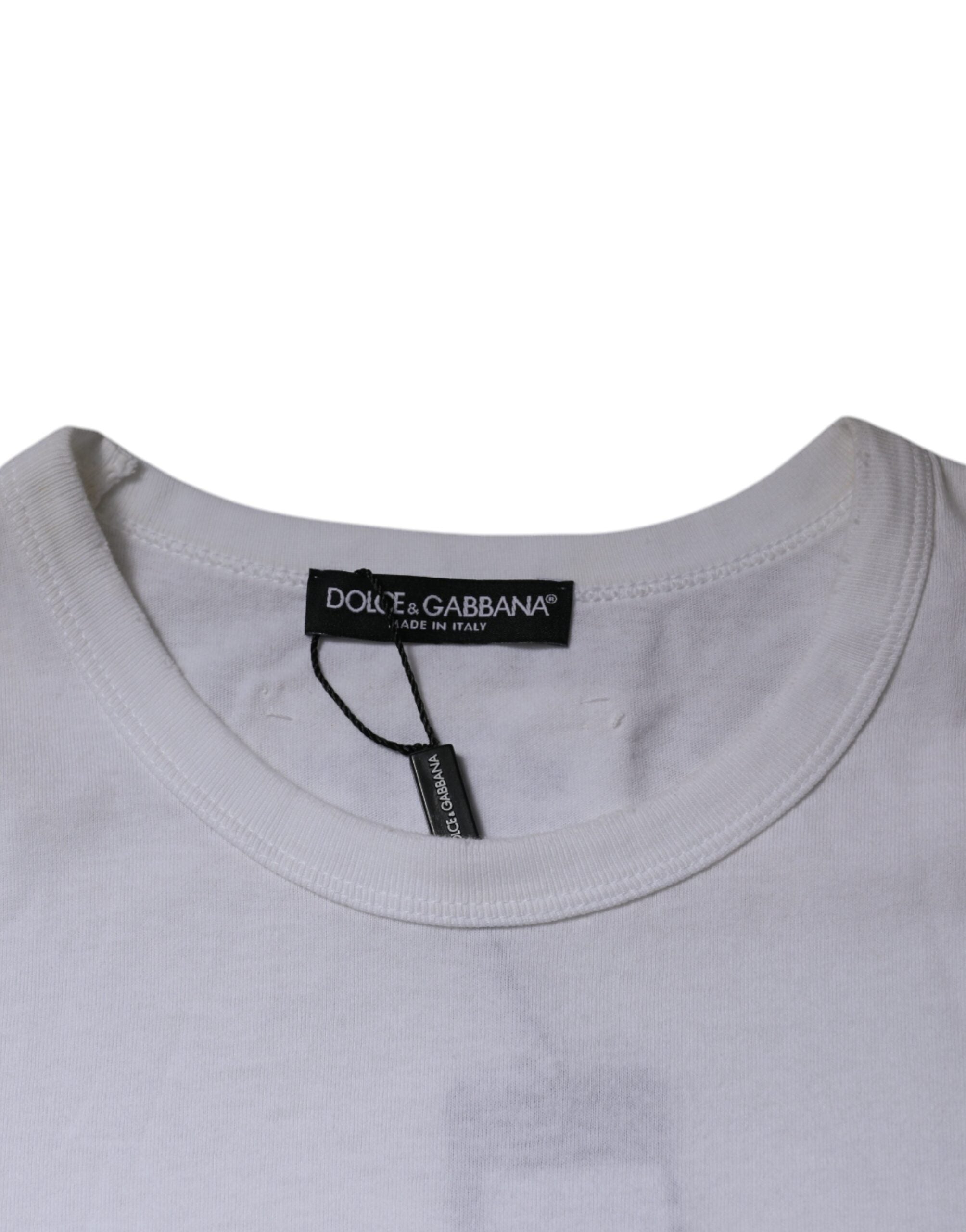Dolce & Gabbana T-Shirt mit Rundhalsausschnitt und kurzen Ärmeln, weiße Streifen