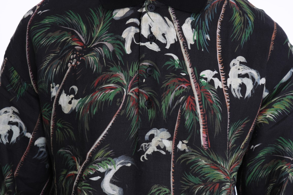 Dolce & Gabbana Schwarzes Volcano Sizilien Kurzarm-T-Shirt