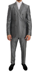 Dolce & Gabbana Zwart Stretch Kristal Bij Slim Fit Pak