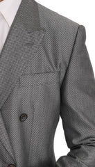 Dolce & Gabbana Zwart Stretch Kristal Bij Slim Fit Pak