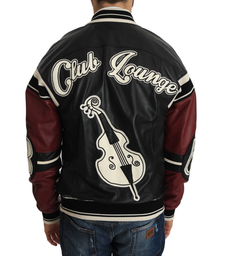 Dolce & Gabbana Leren Club Lounge Zwart Rode Jas