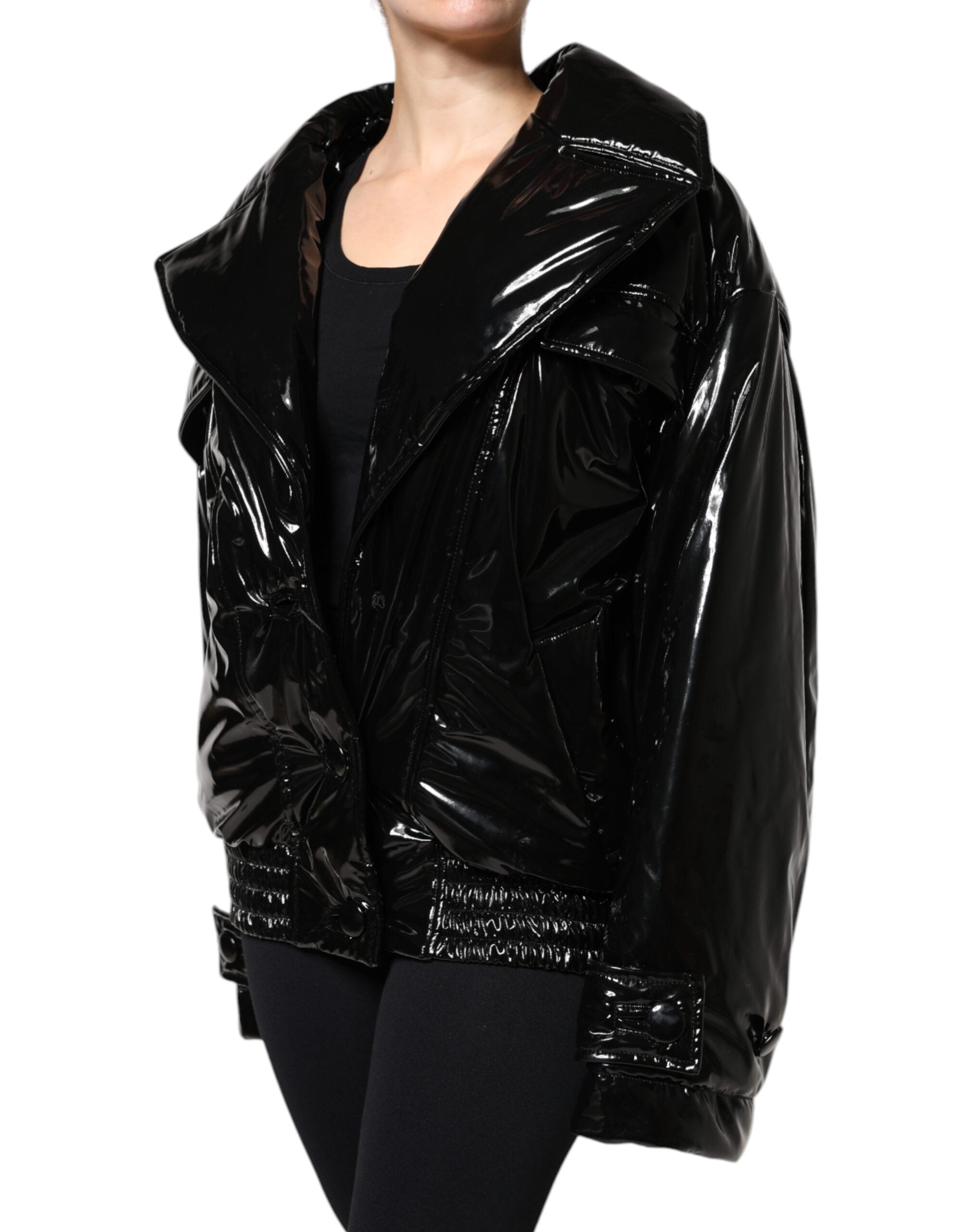Dolce & Gabbana Zwart Polyester Blousonjack Met Knoopsluiting