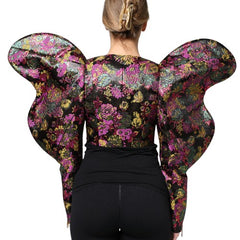 Dolce & Gabbana Multikleurige Gebloemde Jacquard Cropped Jas