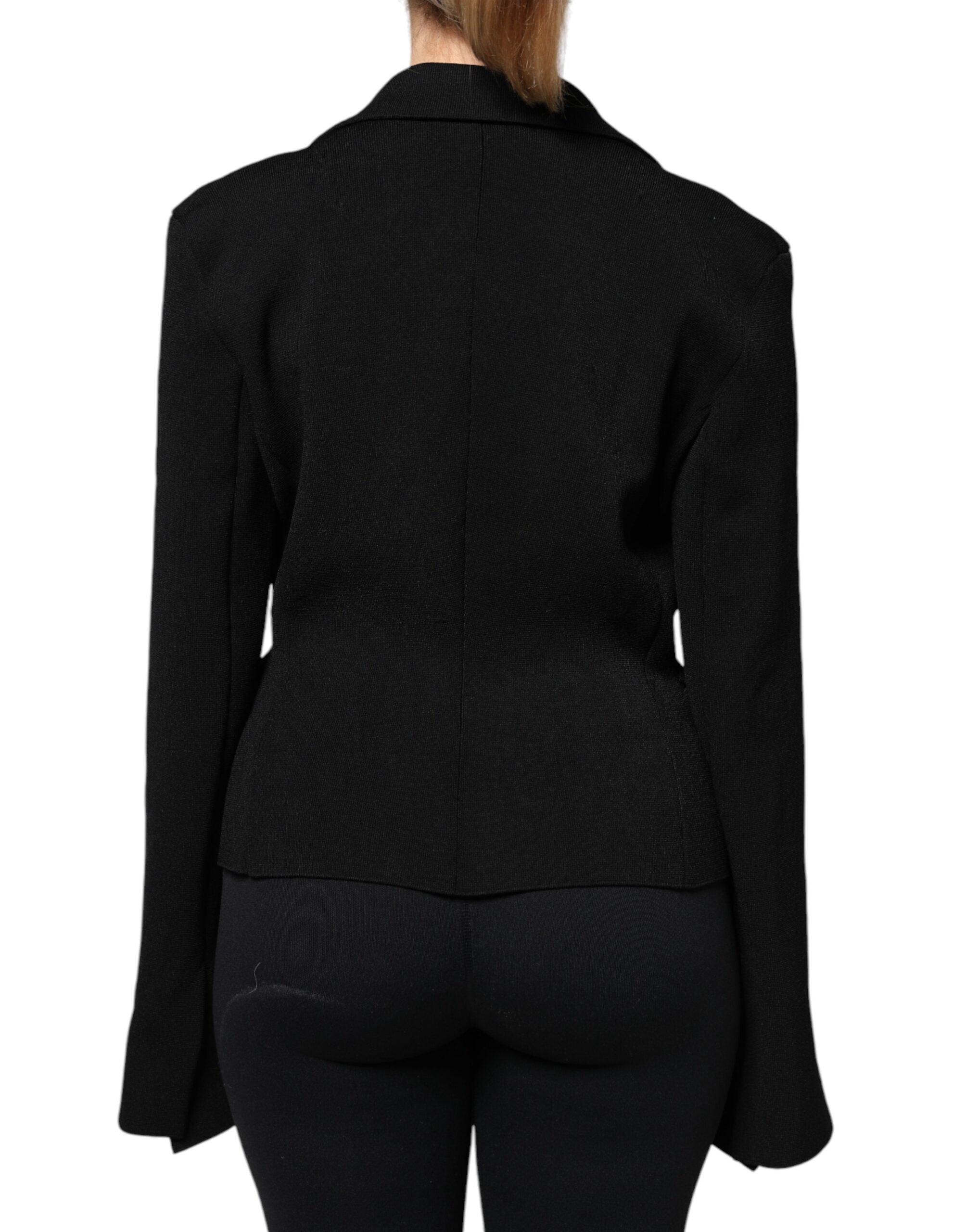 Dolce & Gabbana Schwarzer Blazer aus Viskose mit Einknopfverschluss
